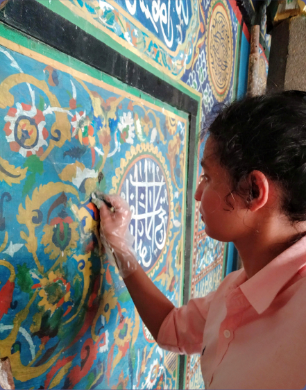 Poornima, conservation architect and founder of Owtofbox, working on-site at a heritage restoration project