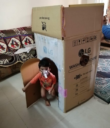 Owtofbox's first home workshop, 2020